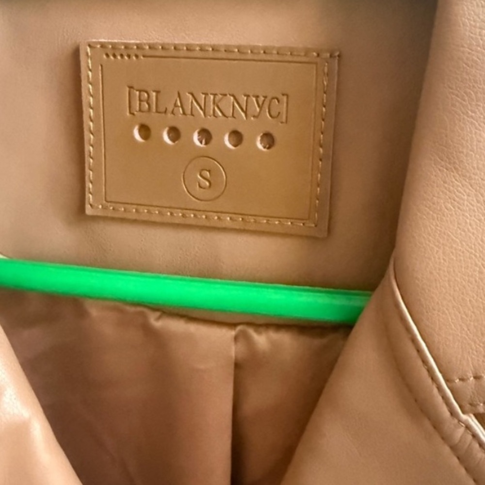 Women's Tan Faux Leather Moto Jacket - Picture 5 of 5